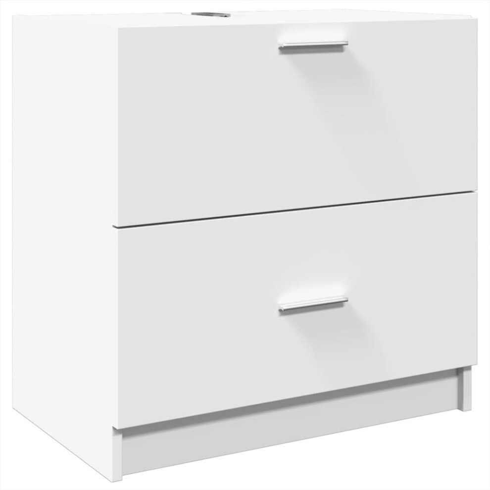 vidaXL Sink Cabinet Vanity Unit Storage Unit Cupboard White Engineered Wood