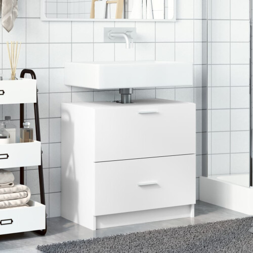 VidaXL vidaXL Sink Cabinet Vanity Unit Storage Unit Cupboard White Engineered Wood 2