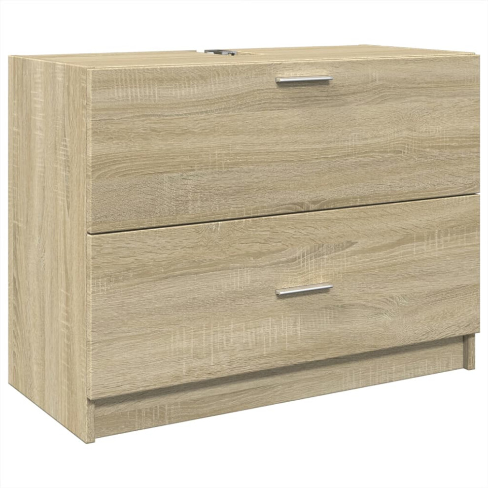 Vidaxl Sink Cabinet Vanity Unit Storage Cupboard Sonoma Oak Engineered Wood