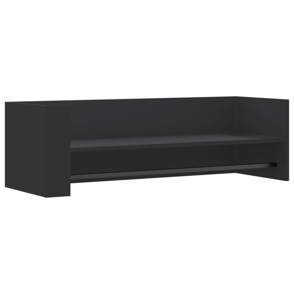 vidaXL Wall Shelf Floating Shelf Wall Storage Shelf Black Engineered Wood