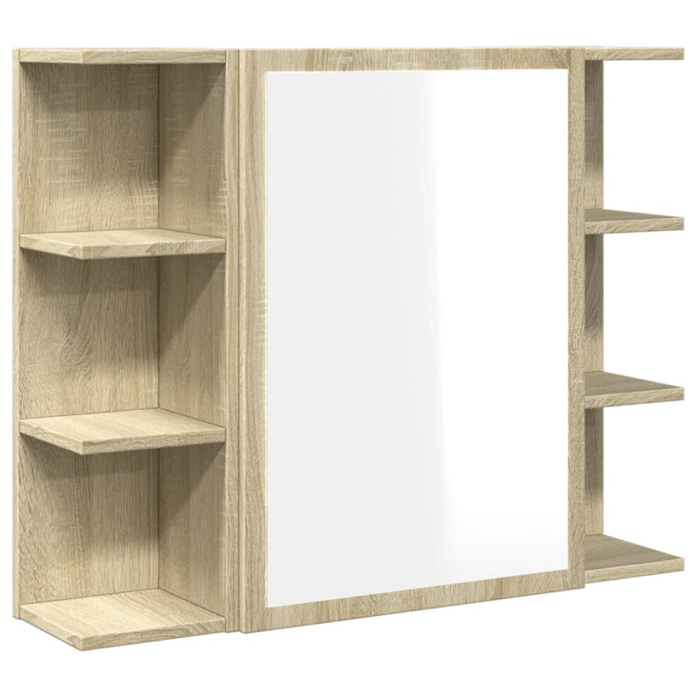 Vidaxl Bathroom Mirror Cabinet Wall Mounted Cabinet Sonoma Oak Engineered Wood