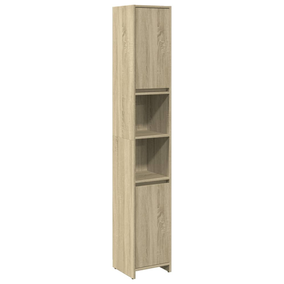 vidaXL Bathroom Cabinet Storage Cupboard Cabinet Sonoma Oak Engineered Wood