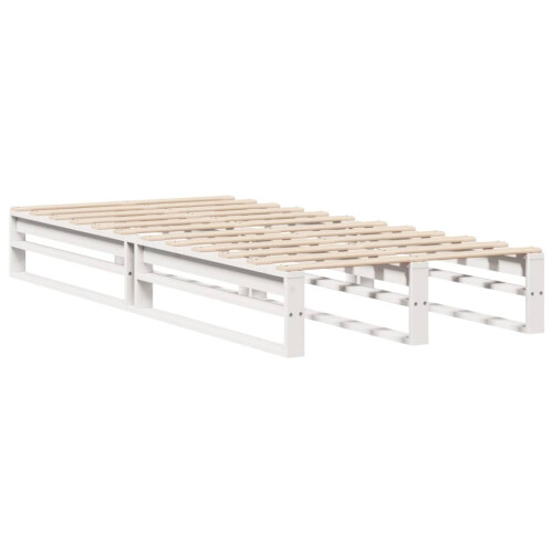 VidaXL vidaXL Bed Frame Bedroom Bedstead Bed Base White 90x200 cm Solid Wood Pine 1