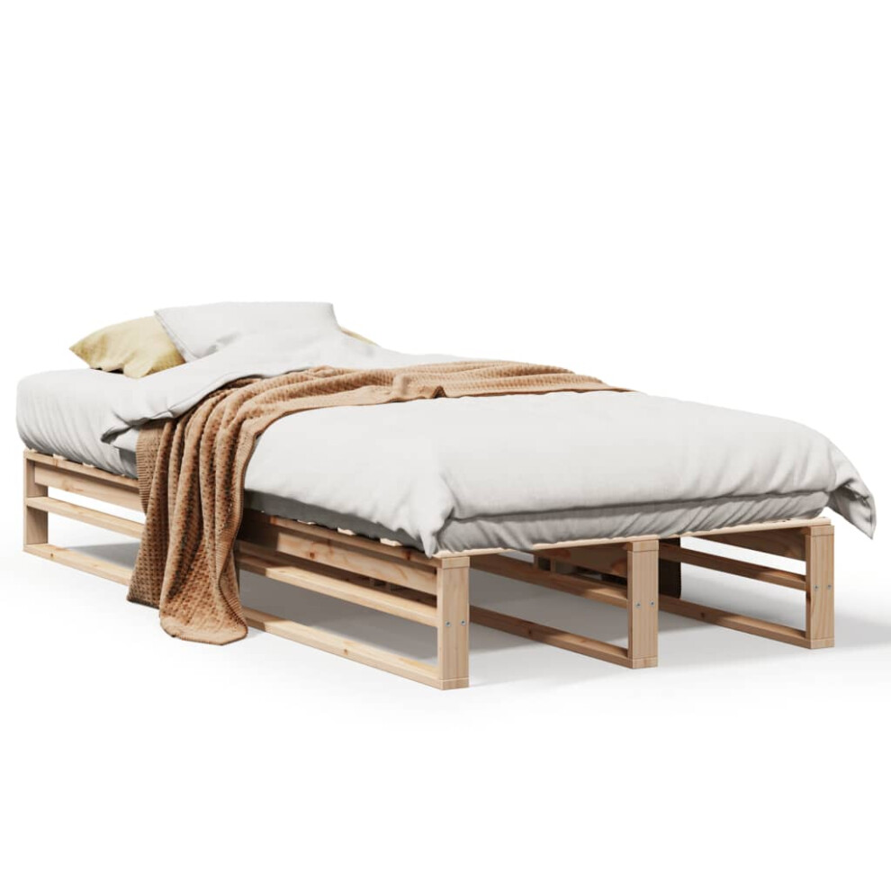 Vidaxl Bed Frame Bedroom Bedstead Bed Base 90X190 Cm Single Solid Wood Pine