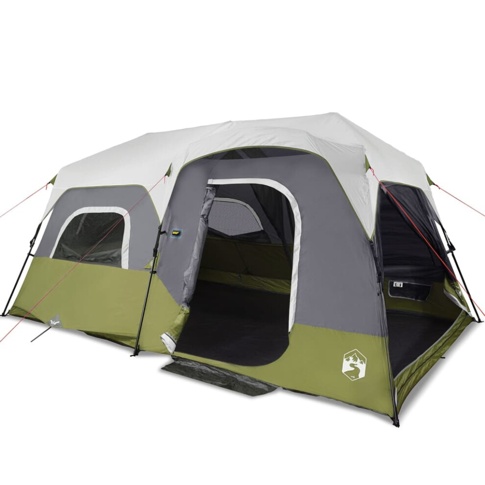 Vidaxl Family Tent With Led 9-Person Camping Tent Light Green Quick Release