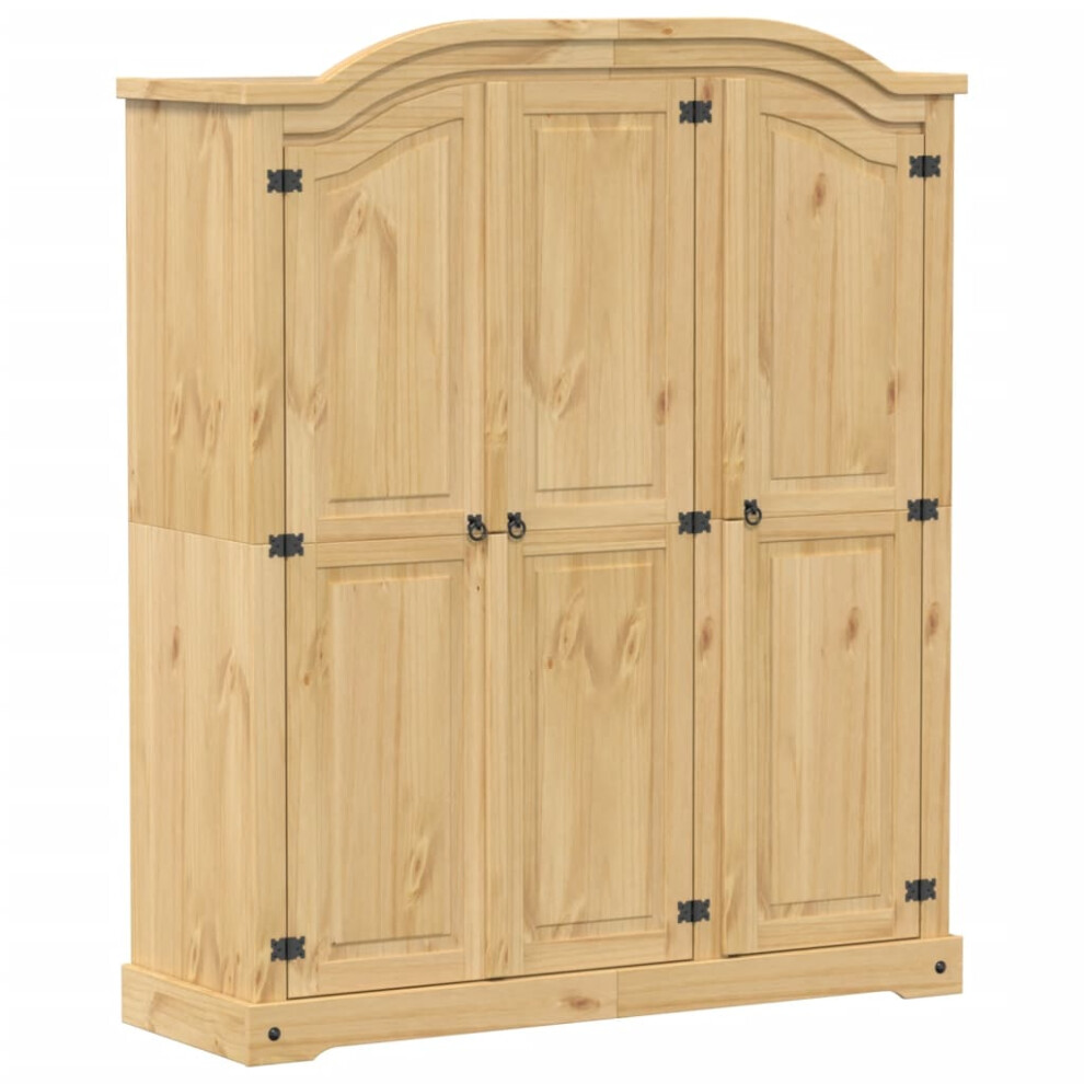 vidaXL Wardrobe Cupboard Closet Clothes Storage Organiser Solid Wood Pine