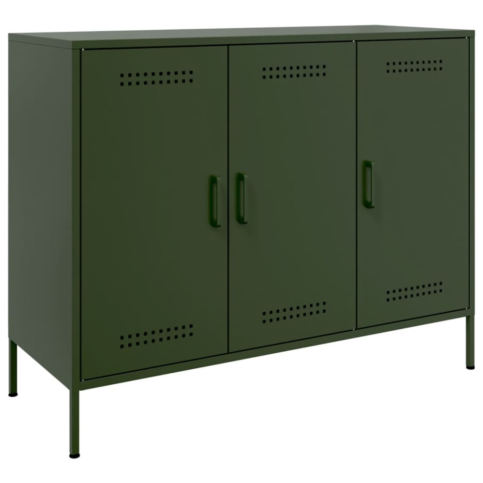 vidaXL Sideboard Cupboard Side Cabinet Highboard Olive Green Cold-rolled Steel