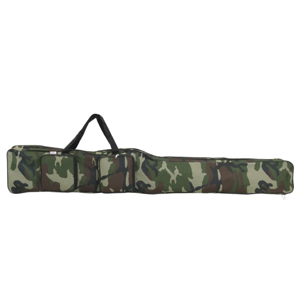 Vidaxl Fishing Rod Bag Fishing Pole Bag Green Camouflage 160 Cm Oxford Fabric