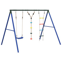 vidaXL Outdoor Swing Set with Swing, Ladder, Disc Swing Garden Play Swing