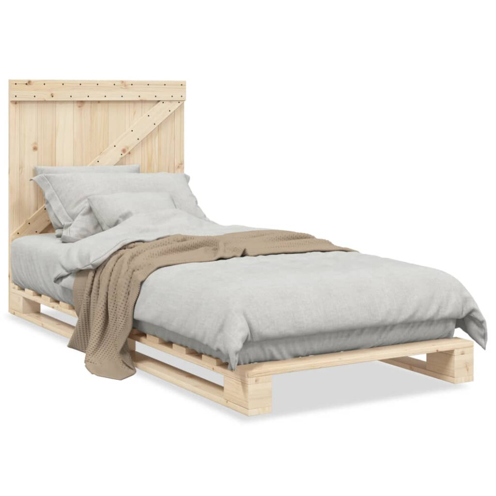 Vidaxl Bed Frame With Headboard Bed Base Bedstead 90X200 Cm Solid Wood Pine