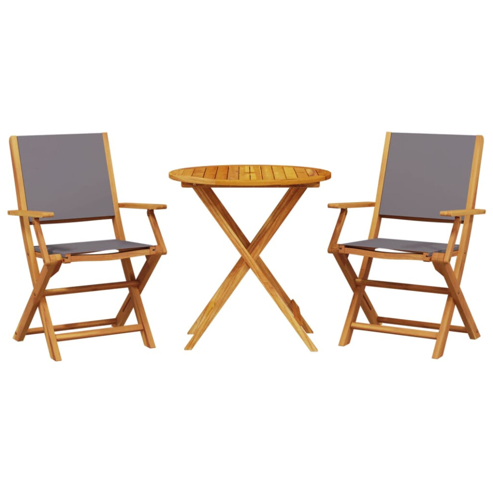 vidaXL Bistro Set 3 Piece Outdoor Bar Set Anthracite Fabric and Solid Wood