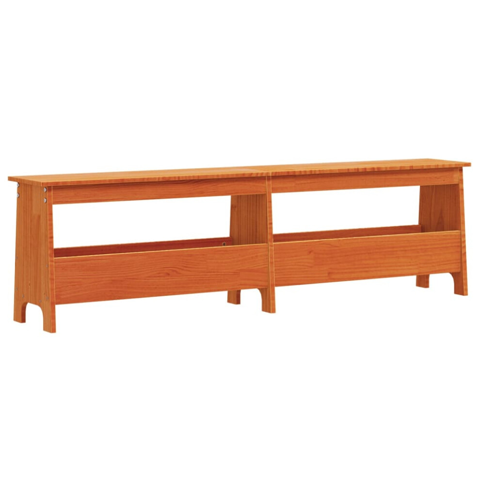 vidaXL Hall Bench Shoe Bench Storage Bench Seat Wax Brown Solid Wood Pine