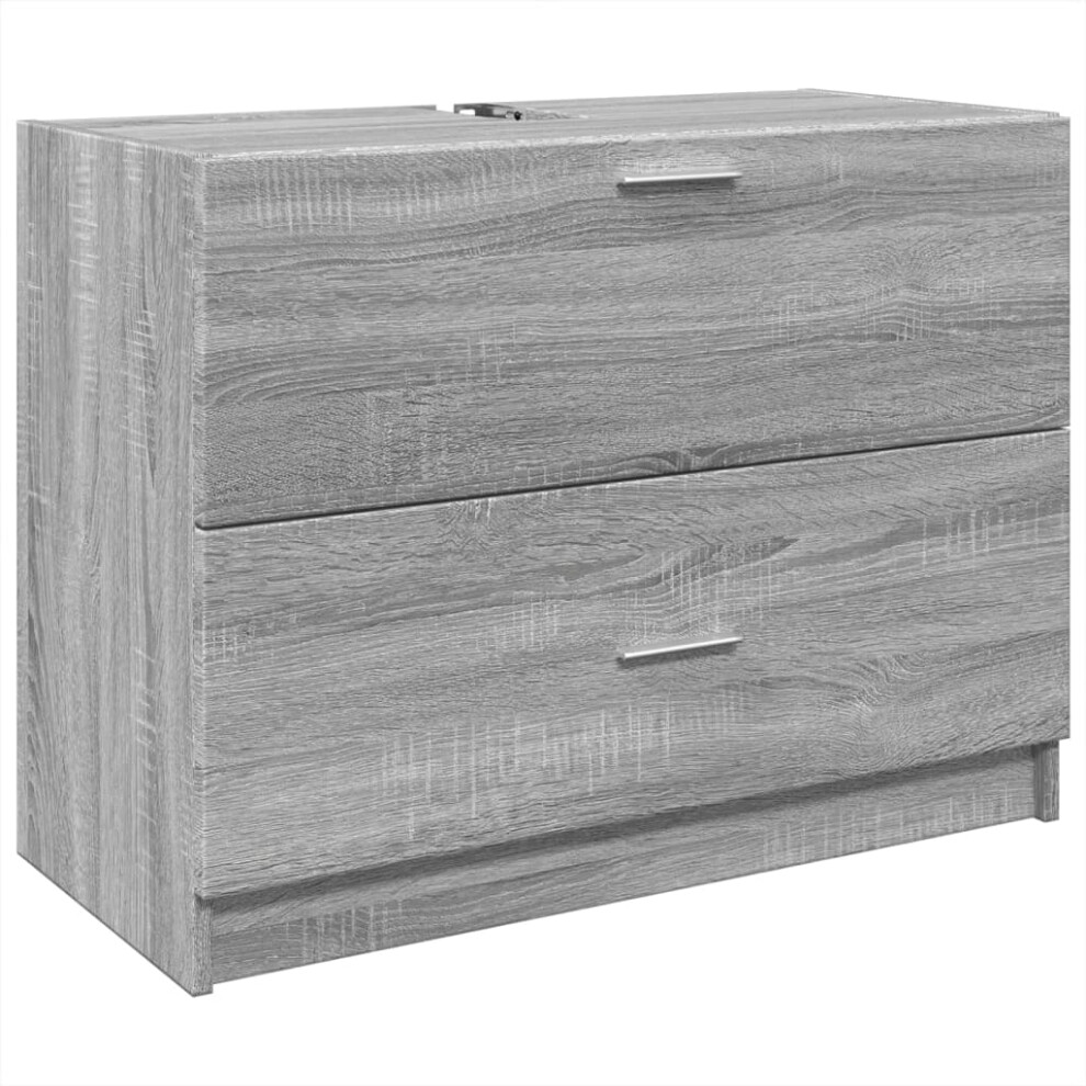 vidaXL Sink Cabinet Vanity Unit Storage Cupboard Grey Sonoma Engineered Wood