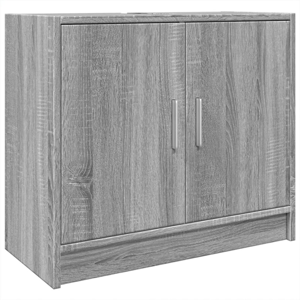 Vidaxl Grey Sink Cabinet Vanity Unit Storage Cupboard Sonoma Engineered Wood