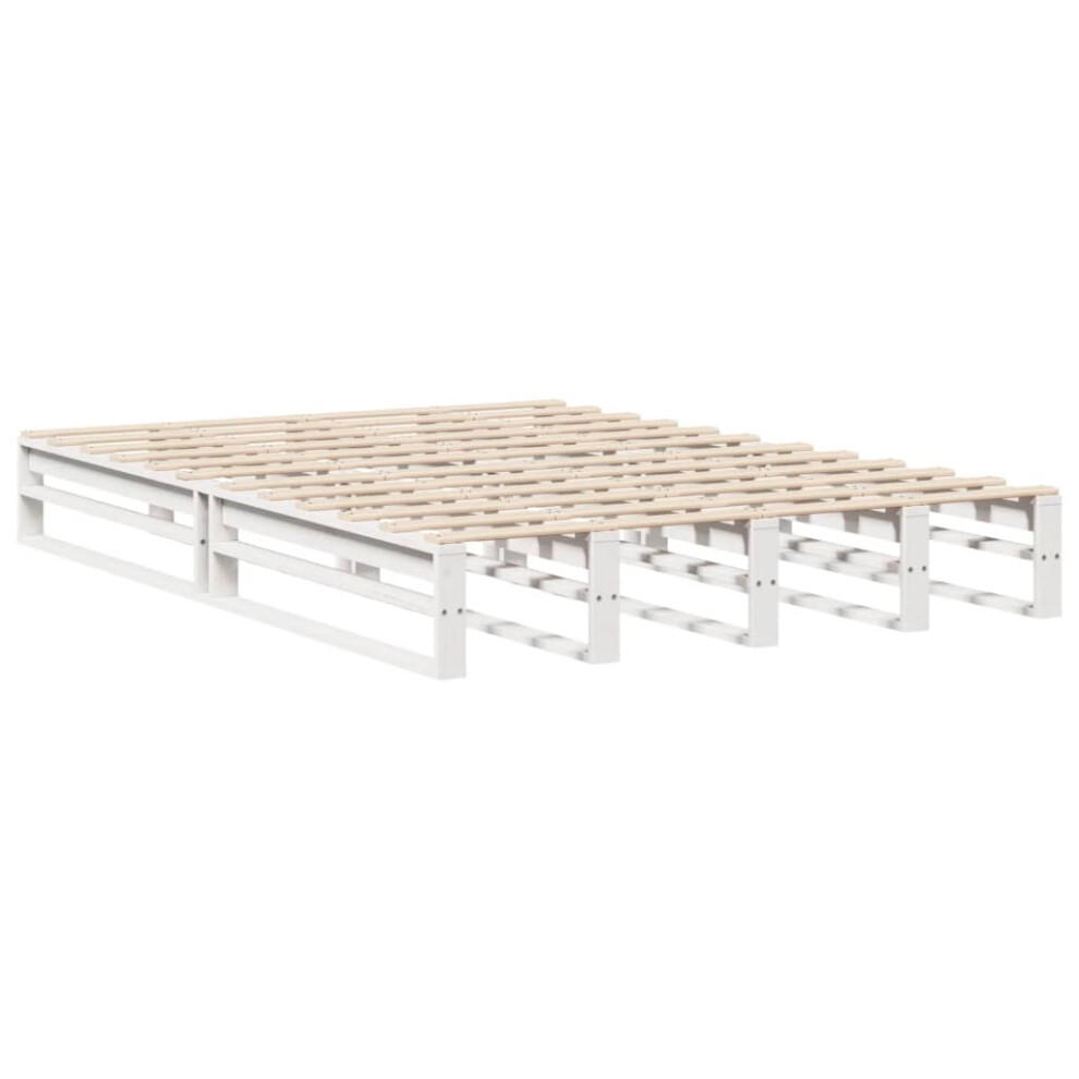 vidaXL Bed Frame Bedroom Bedstead Bed Base White 140x200 cm Solid Wood Pine