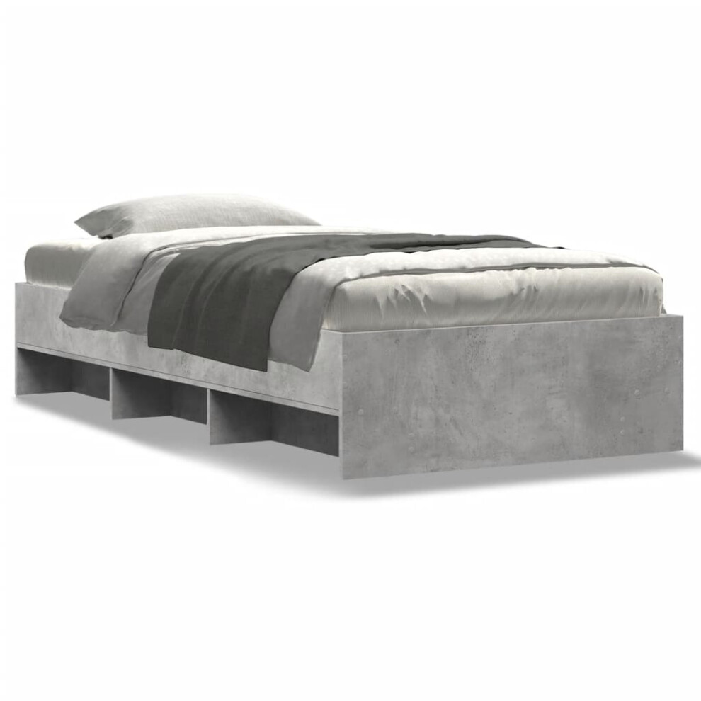 vidaXL Bed Frame Bed Base Bedstead Concrete Grey 100x200 cm Engineered Wood