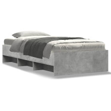vidaXL Bed Frame Bed Base Home Bedstead Grey Sonoma 90x200 cm Engineered Wood