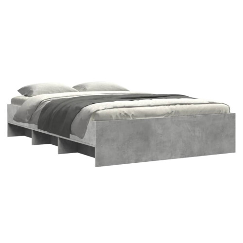 VidaXL vidaXL Bed Frame Bed Base Bedstead Concrete Grey 135x190 cm Engineered Wood 2