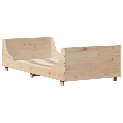 VidaXL vidaXL Bed Frame with Headboard Bed 75x190 cm Small Single Solid Wood Pine 2