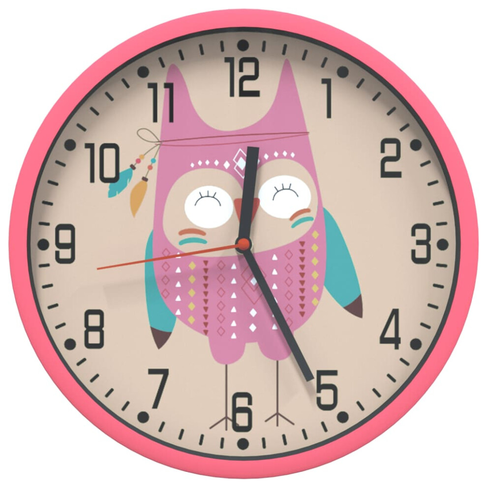 Vidaxl Wall Clock Modern Quartz Round Wall Clock Polystyrene And Glass Pink