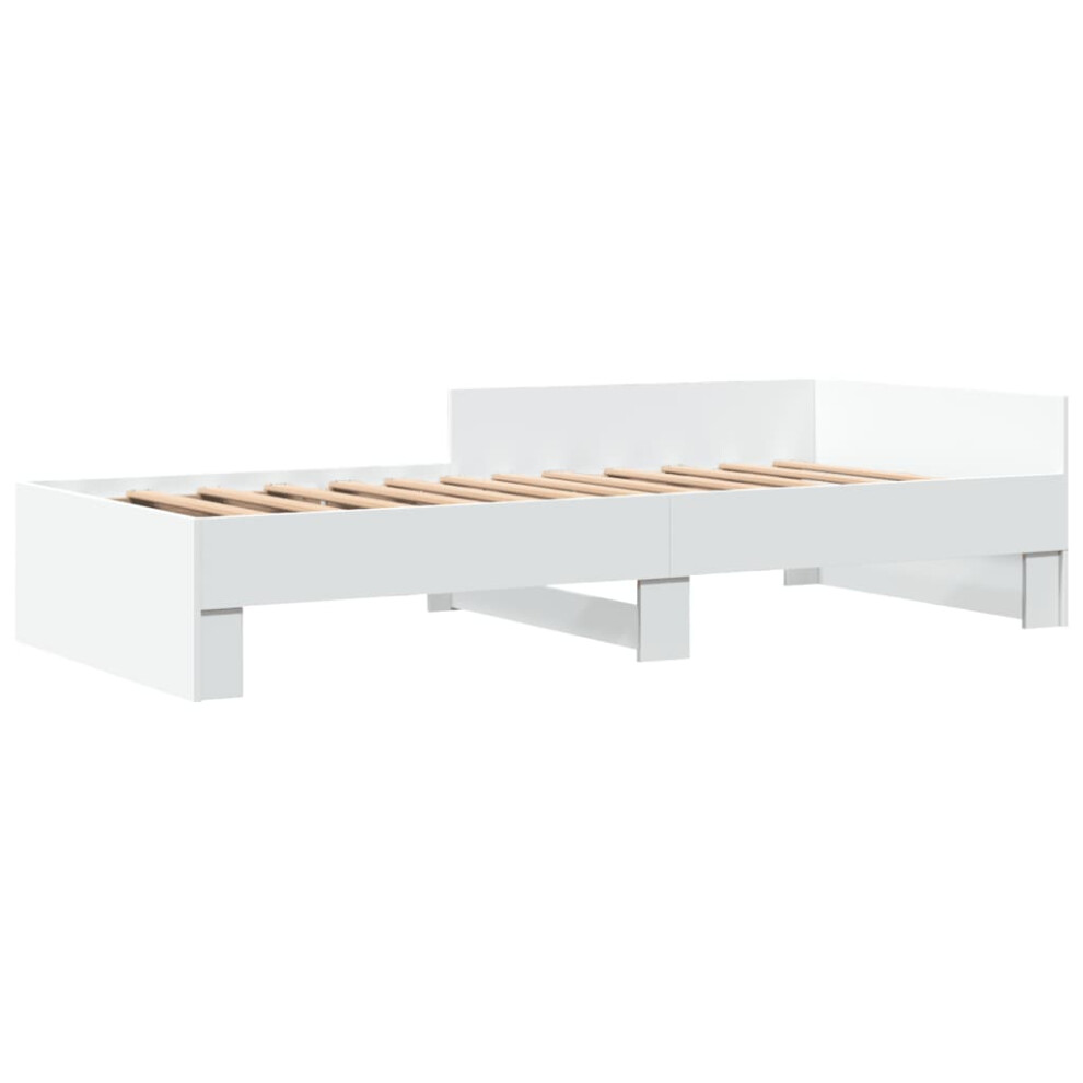Vidaxl Bed Frame Bedroom Bed Base Bedstead White 100X200 Cm Engineered Wood