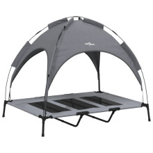 vidaXL Dog Bed with Canopy Elevated Dog Cot Anthracite Oxford Fabric and Steel