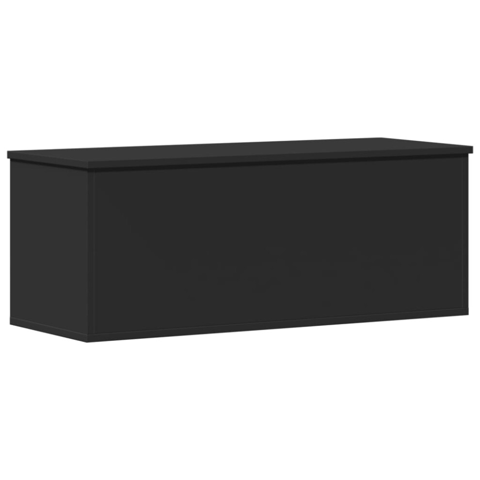 vidaXL Storage Box Toy Box Blanket Box Storage Chest Black Engineered Wood