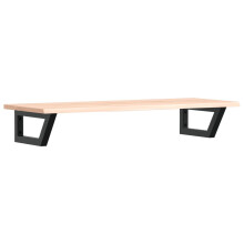 vidaXL Basin Shelf Wall Mounted Bathroom Countertop Steel and Solid Wood Oak