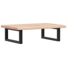 vidaXL Basin Shelf Wall Mounted Bathroom Countertop Steel and Solid Wood Oak