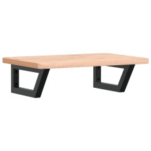 vidaXL Basin Shelf Wall Mounted Bathroom Countertop Steel and Solid Wood Beech