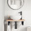 VidaXL vidaXL Basin Shelf Wall Mounted Bathroom Countertop Steel and Solid Wood Beech 3