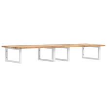 vidaXL Basin Shelf Wall Mounted Bathroom Countertop Steel & Solid Wood Acacia