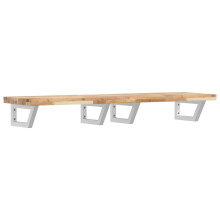vidaXL Basin Shelf Wall Mounted Bathroom Countertop Steel & Solid Wood Acacia