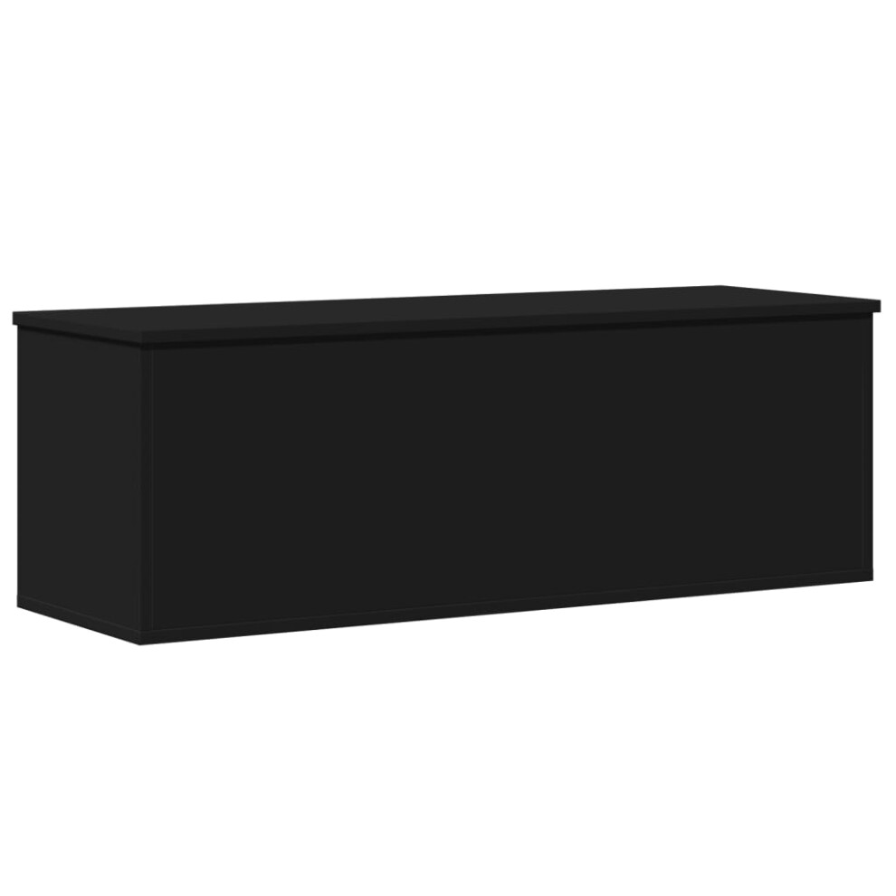 vidaXL Storage Box Toy Box Blanket Box Storage Chest Black Engineered Wood