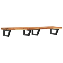 vidaXL Basin Shelf Wall Mounted Bathroom Countertop Steel & Solid Wood Acacia