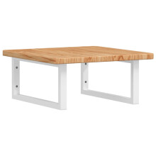 vidaXL Basin Shelf Wall Mounted Bathroom Countertop Steel and Solid Wood Oak