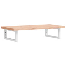 vidaXL Basin Shelf Wall Mounted Bathroom Countertop Steel and Solid Wood Beech