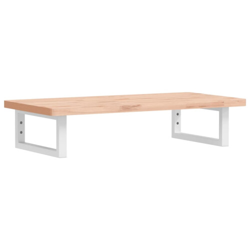 VidaXL vidaXL Basin Shelf Wall Mounted Bathroom Countertop Steel and Solid Wood Beech 1
