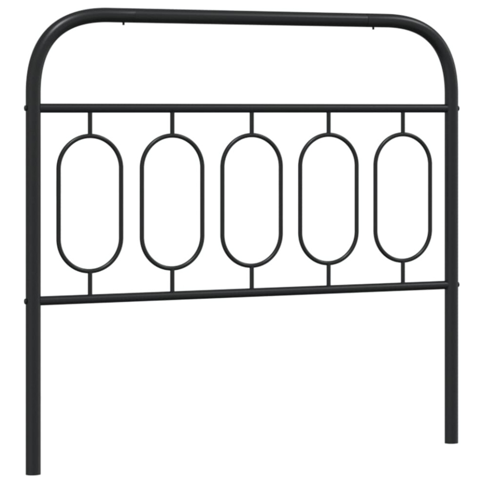 vidaXL Metal Headboard Bedroom Home Bed Header Bed Headboard Black 107 cm