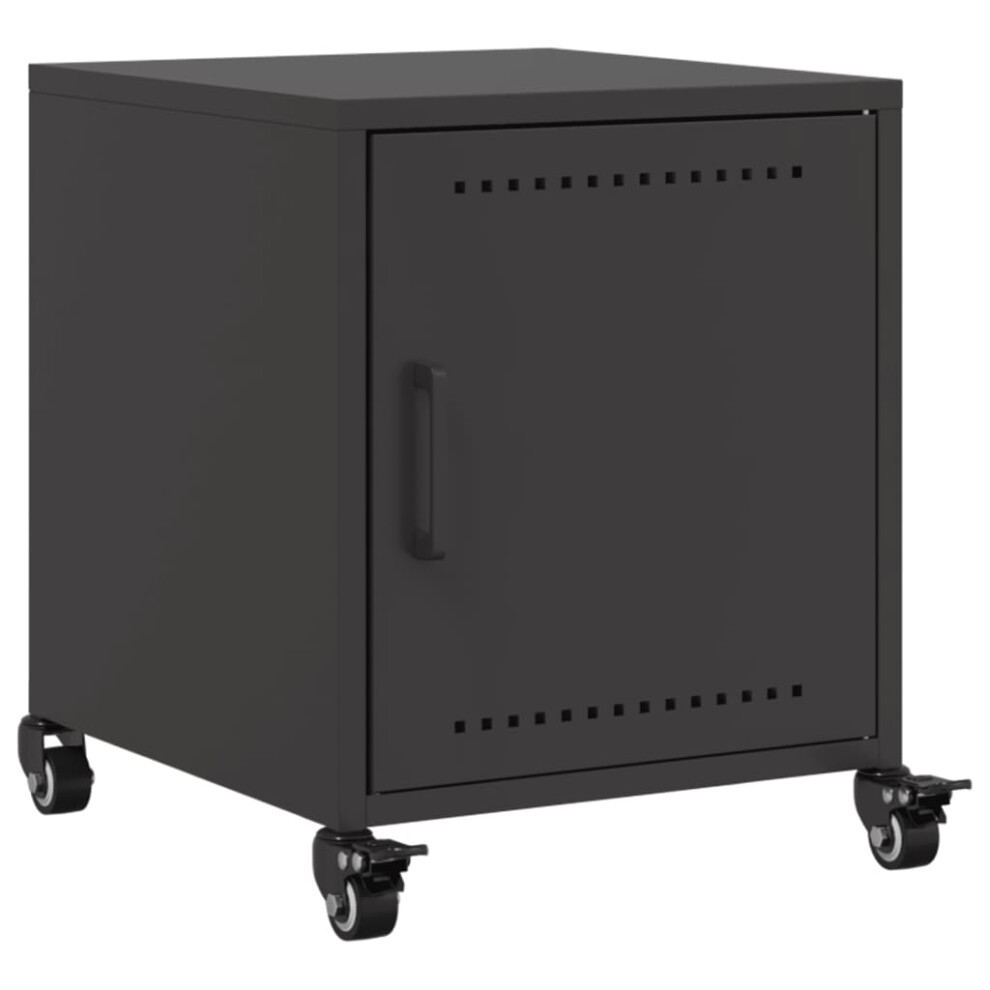 vidaXL Bedside Cabinet Bedroom Nightstand Bed Table Bed Cabinet Black Steel