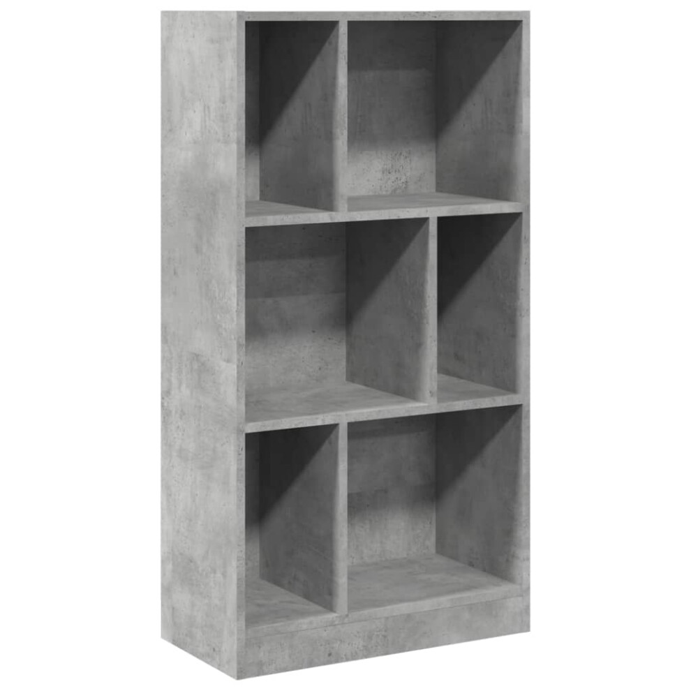 Vidaxl Bookcase Bookshelf Rack Storage Cabinet Concrete Grey Engineered Wood