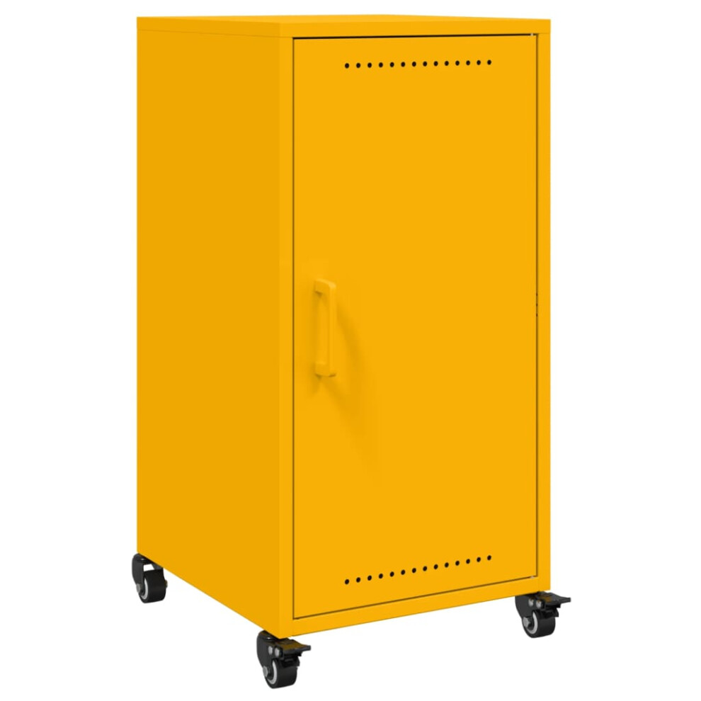 vidaXL Sideboard Cupboard Cabinet Highboard Mustard Yellow Cold-rolled Steel