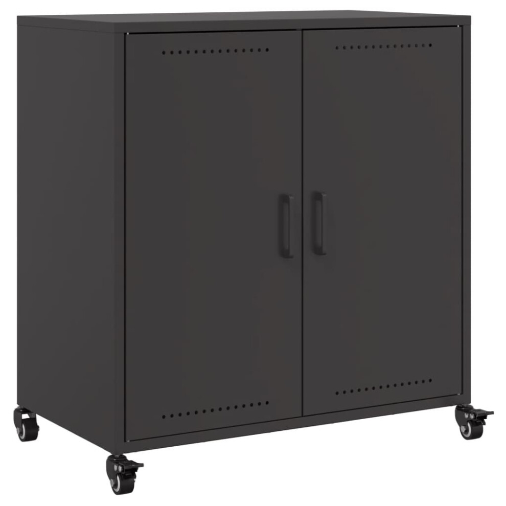 vidaXL Sideboard Storage Cupboard Cabinet Highboard Black Cold-rolled Steel