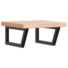 vidaXL Basin Shelf Wall Mounted Bathroom Countertop Steel and Solid Wood Beech