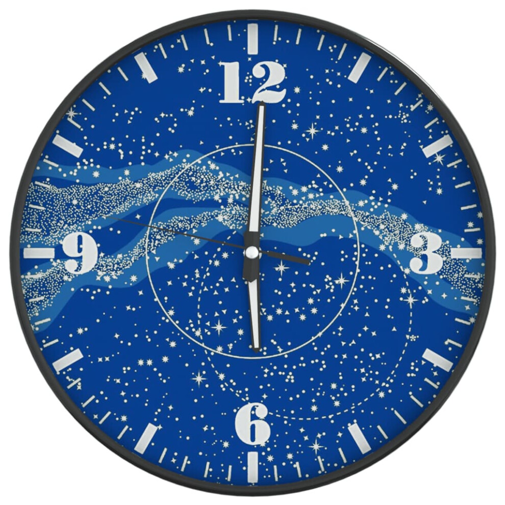 vidaXL Wall Clock with Luminous Scales and Pointers Round Wall Clock Blue