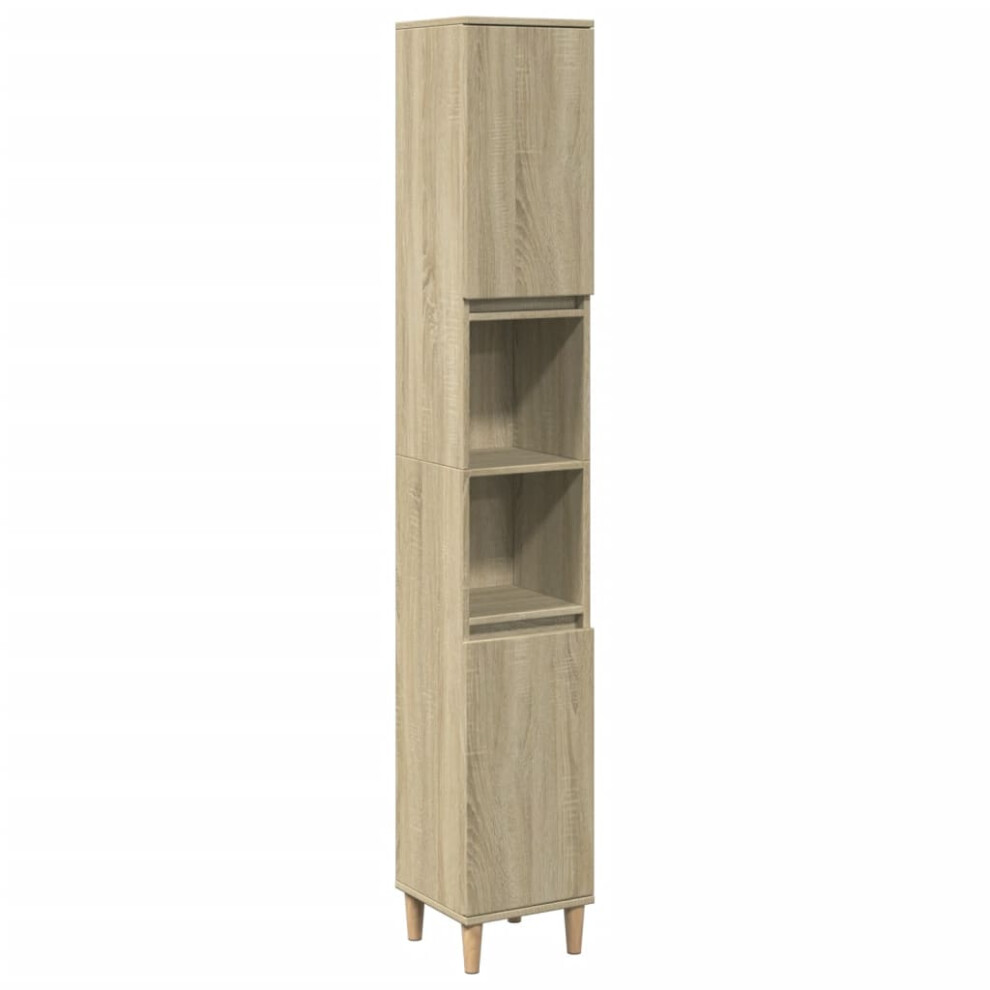 vidaXL Bathroom Cabinet Storage Cupboard Cabinet Sonoma Oak Engineered Wood