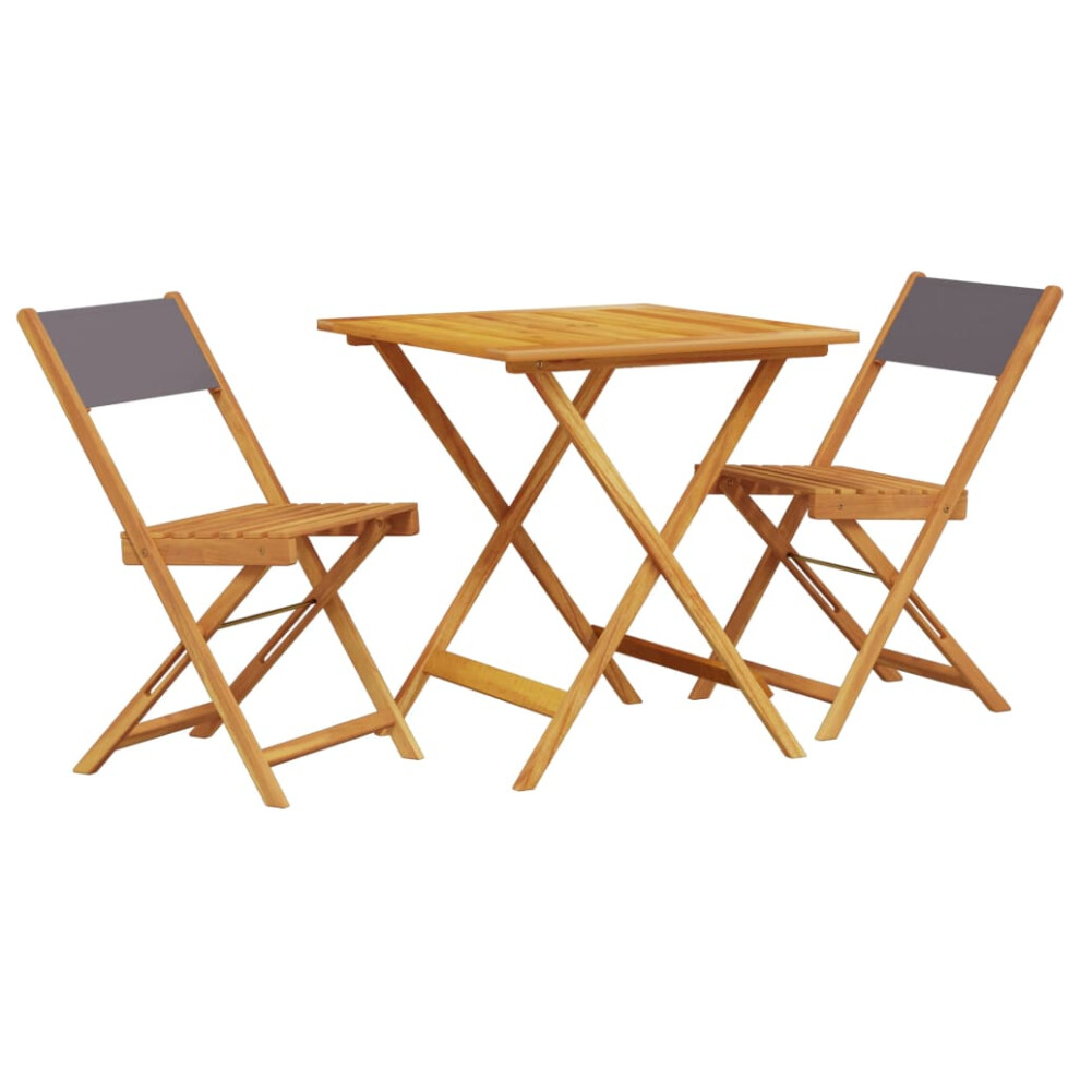 vidaXL Bistro Set 3 Piece Outdoor Bar Set Anthracite Fabric and Solid Wood