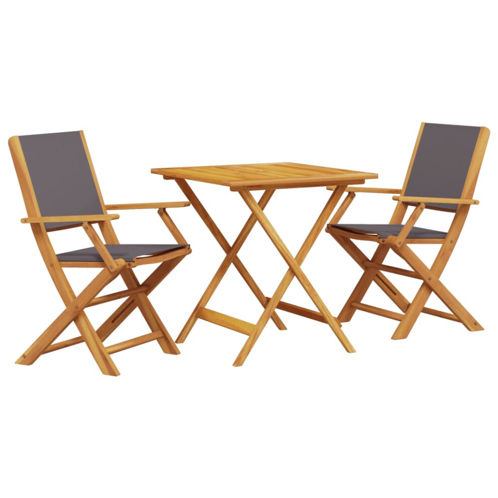 Vidaxl Bistro Set 3 Piece Outdoor Bar Set Anthracite Fabric And Solid Wood