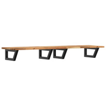 vidaXL Basin Shelf Wall Mounted Bathroom Countertop Steel & Solid Wood Acacia