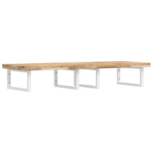 vidaXL Basin Shelf Wall Mounted Bathroom Countertop Steel & Solid Wood Acacia